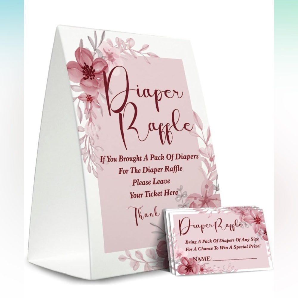 Baby Shower Diaper Raffle Game Set